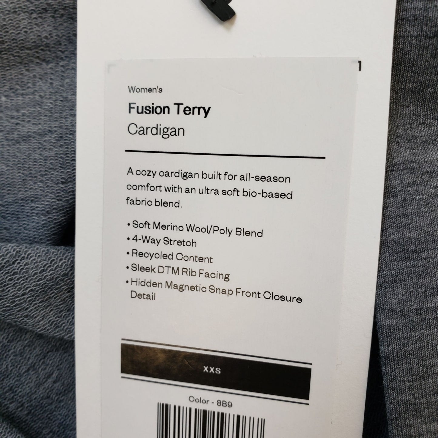 NWT Ministry of Supply Wool Blend Oversized Fusion Terry Cardigan Sweatshirt Size XXS