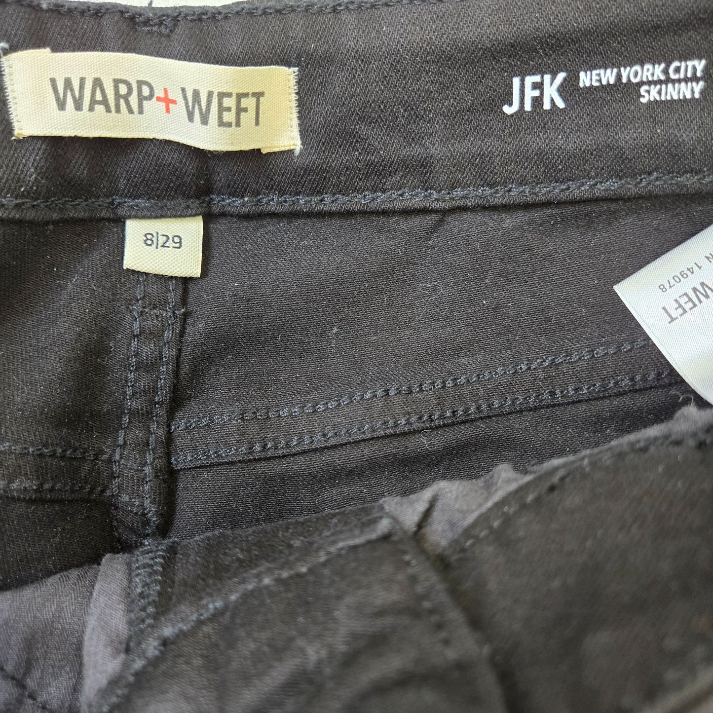 Warp + Weft JFK New York City Black Skinny Jeans Size 29