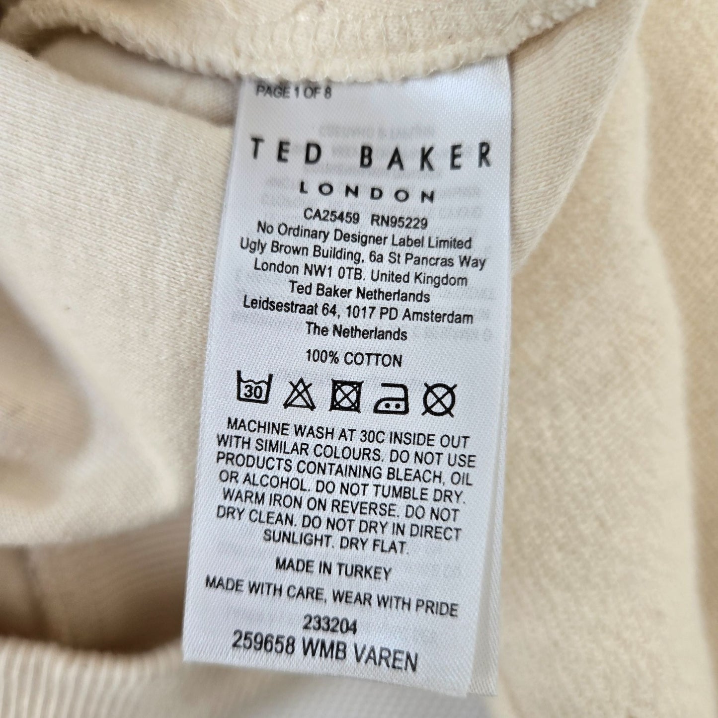 Ted Baker Varen Funnel-neck Cotton Half Zip Cropped Jumper Jacket Size TB 4/US 10