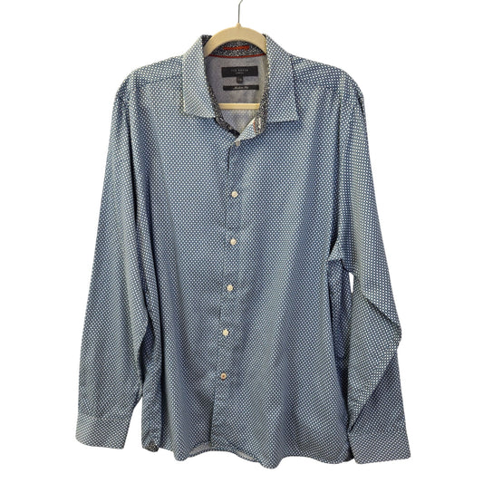 Ted Baker Edde Print Button Down Shirt Neck Size 17.5 Size 2XL
