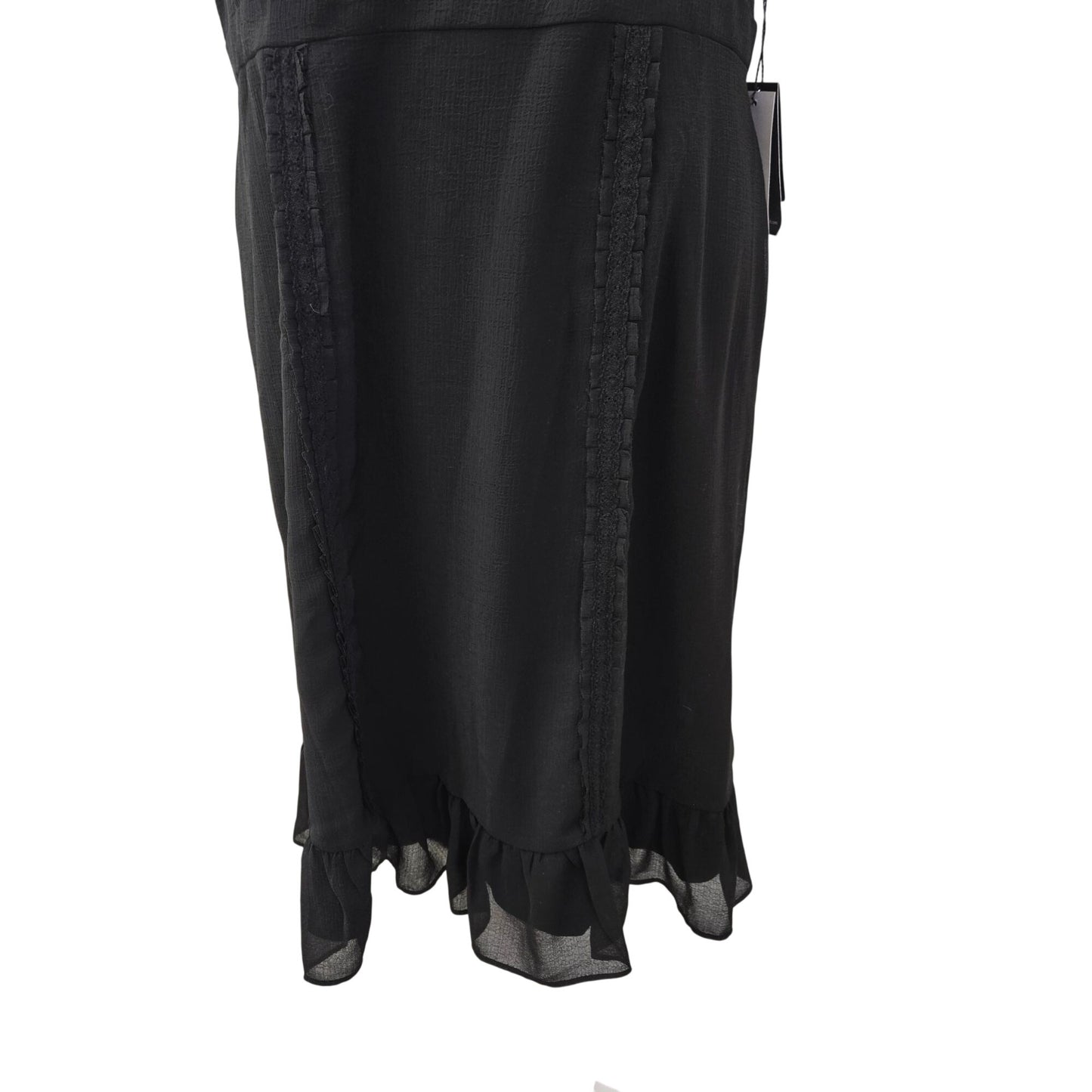 NWT Adrianna Papell Textured Chiffon Ruffle Dress Size 12