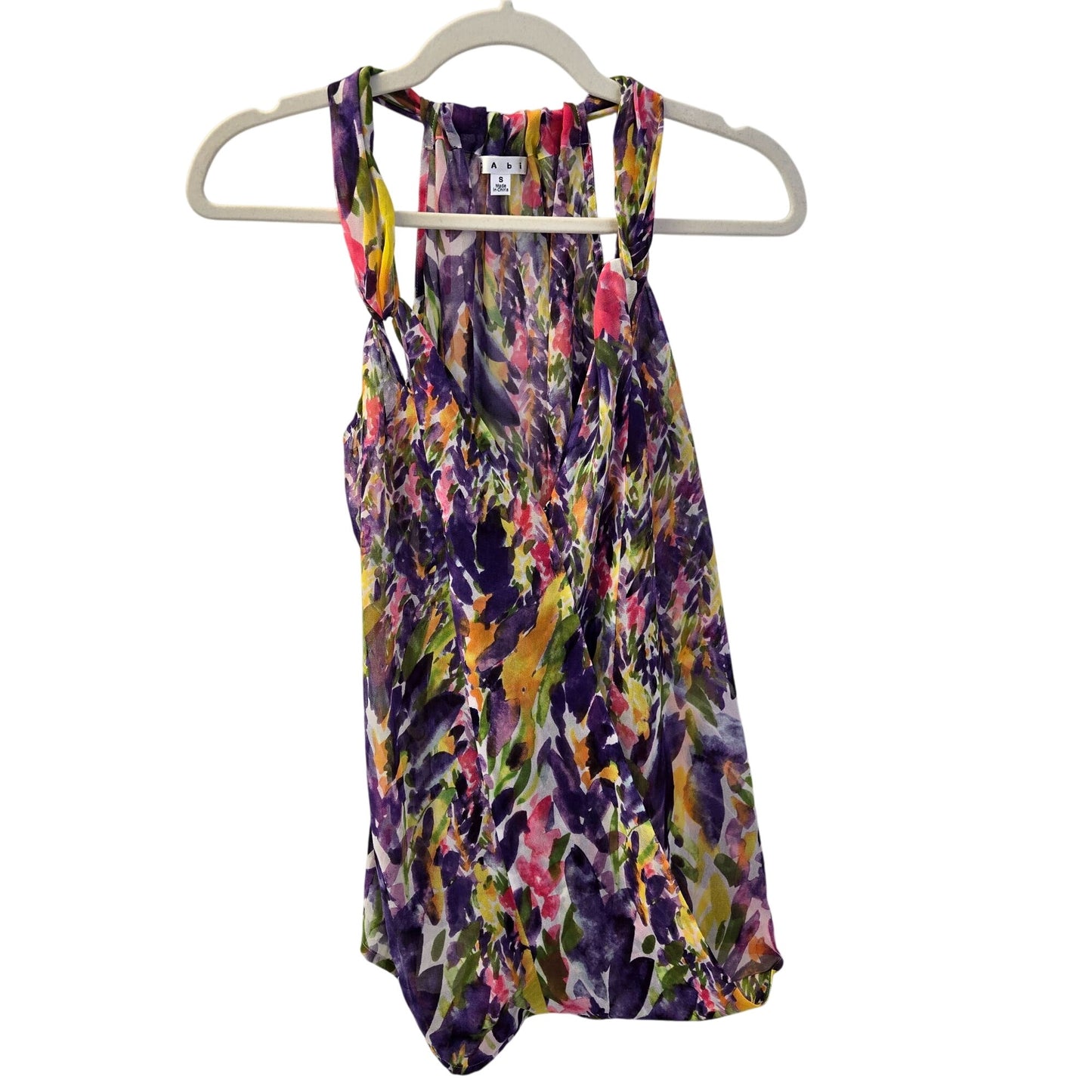 Cabi Petals Floral Watercolor Print Crossover Blouse Size Small