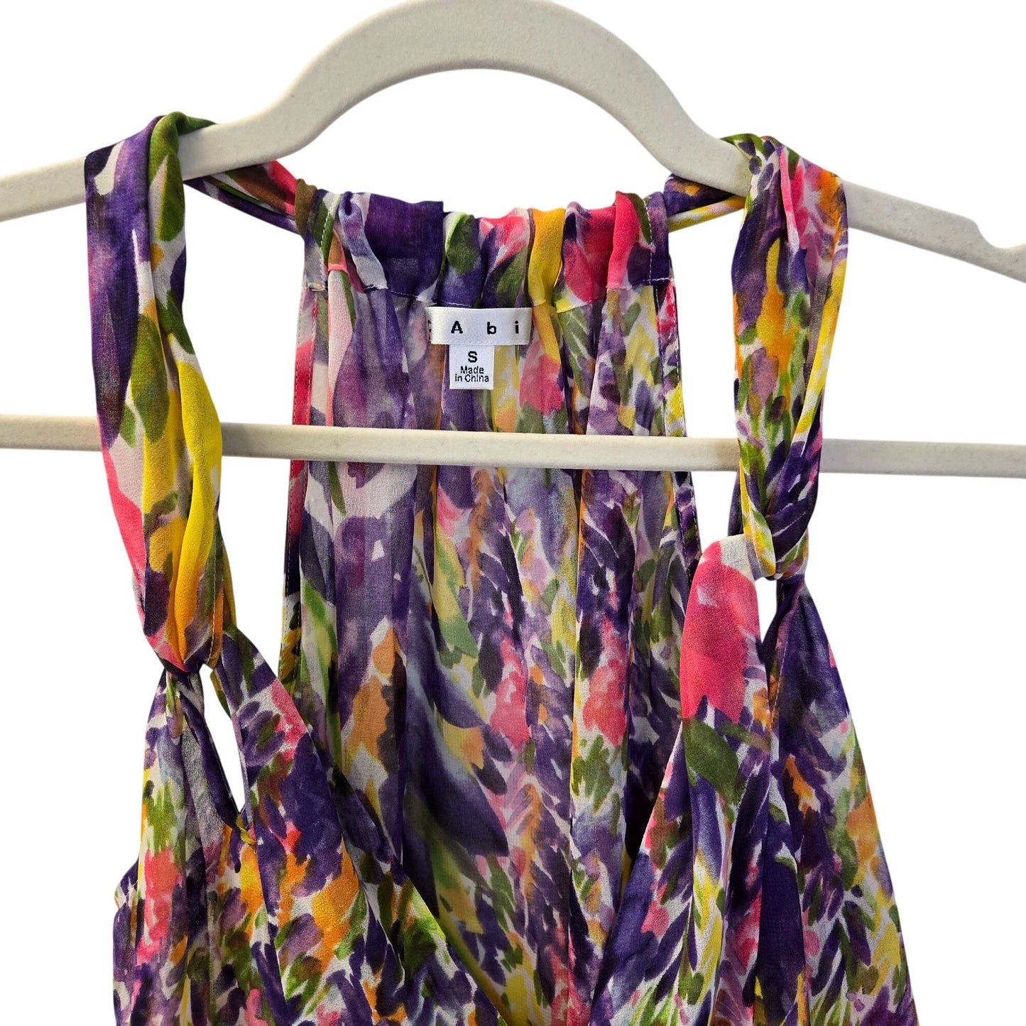 Cabi Petals Floral Watercolor Print Crossover Blouse Size Small