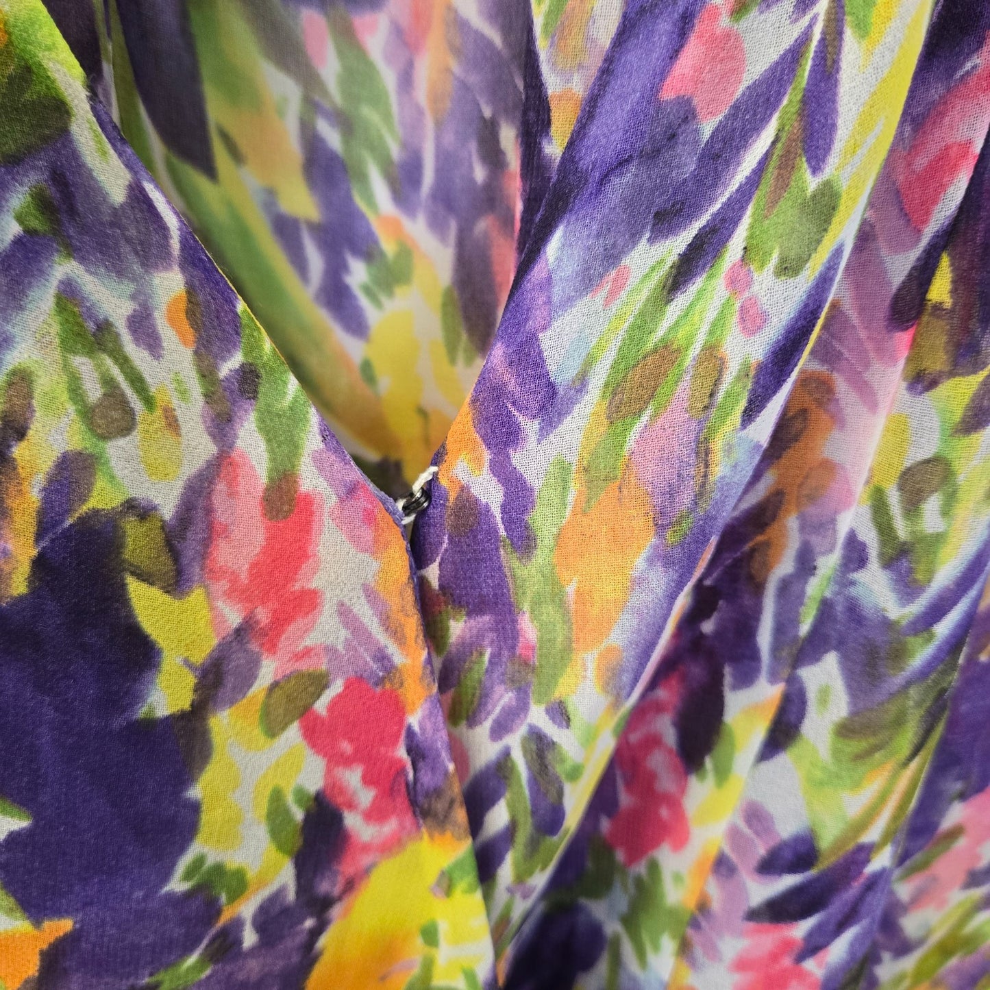 Cabi Petals Floral Watercolor Print Crossover Blouse Size Small