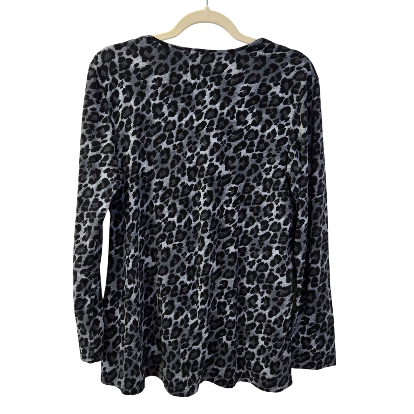 Natori Leopard Print Super Soft V-Neck Cozy Top Size Small