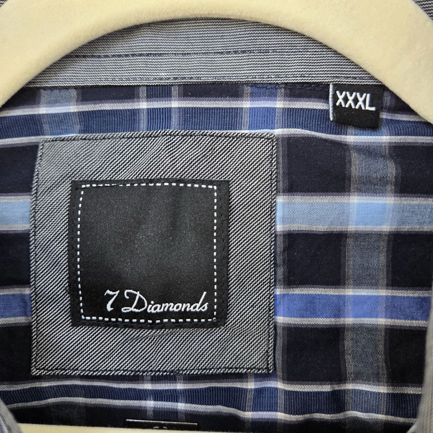 7 Diamonds Plaid Western Style Button Down Shirt Size 3XL
