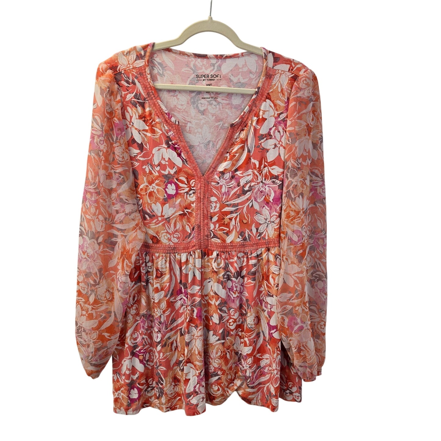 Torrid Super Soft Floral Peplum Top Size Torrid 2/2X