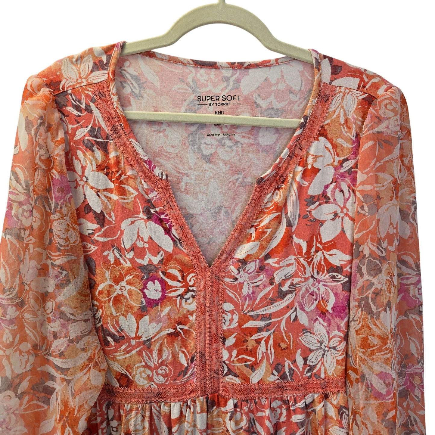 Torrid Super Soft Floral Peplum Top Size Torrid 2/2X