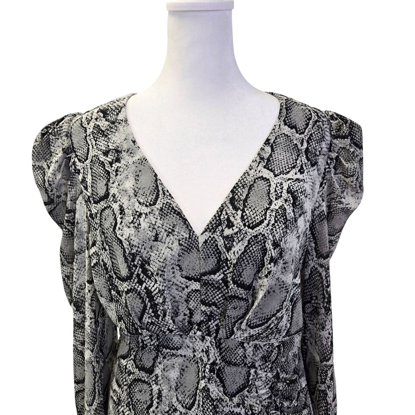 Aqua Python Print Front Ruched Mini Dress Size Small
