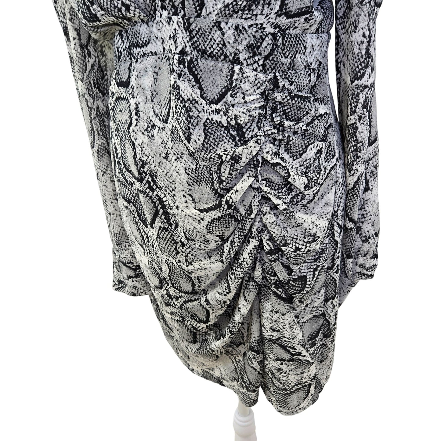 Aqua Python Print Front Ruched Mini Dress Size Small