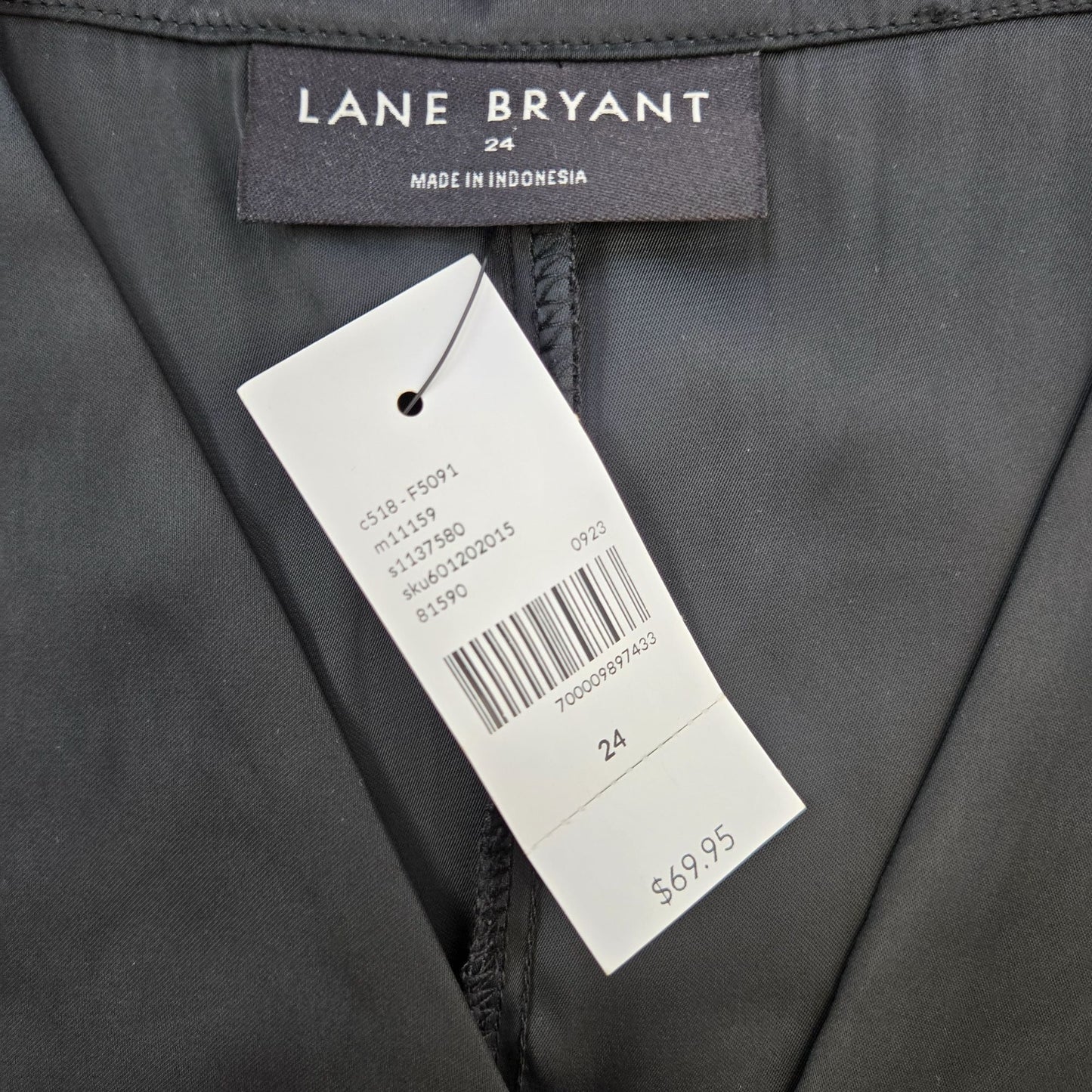 NWT Lane Bryant Satin Popover V-Neck 3/4 Sleeve Blouse Size 24