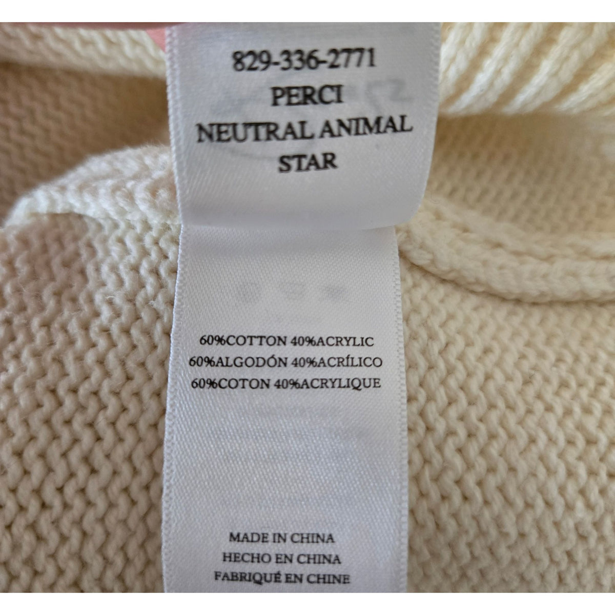 Rails Perci Neutral Animal Star Cropped Boxy Sweater Size Medium (est)