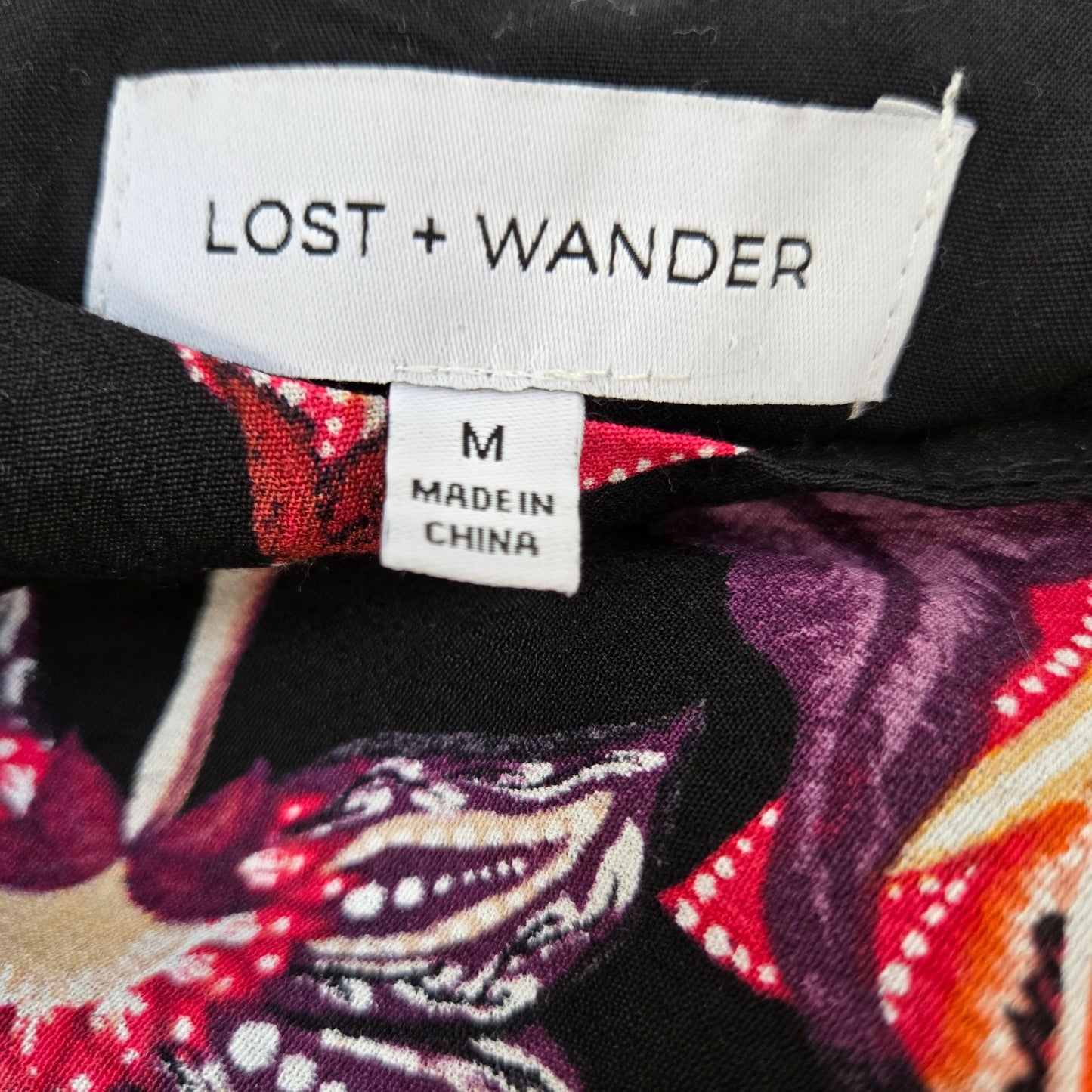 Lost + Wander Under the Stars Floral Tiered Belted Long Sleeve Maxi Dress Size Medium