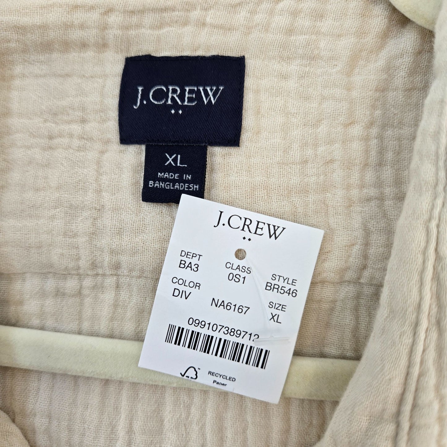 NWT J. Crew Factory Double Gauze Button Down Shirt Size XL