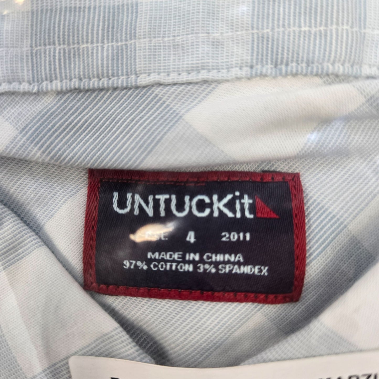 NWT UNTUCKit Santa Marzi Plaid Long Sleeve Button Down Shirt Size 4