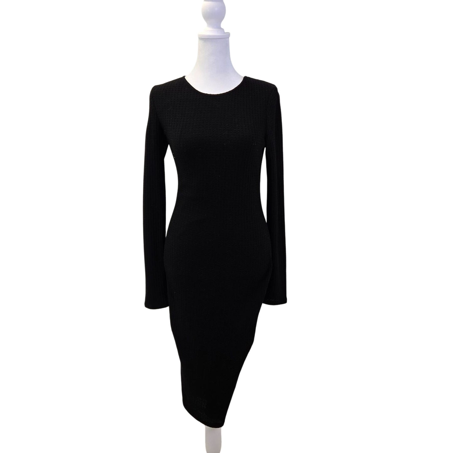 Bear Dance Waffle Knit Bodycon Midi Dress Size M/L