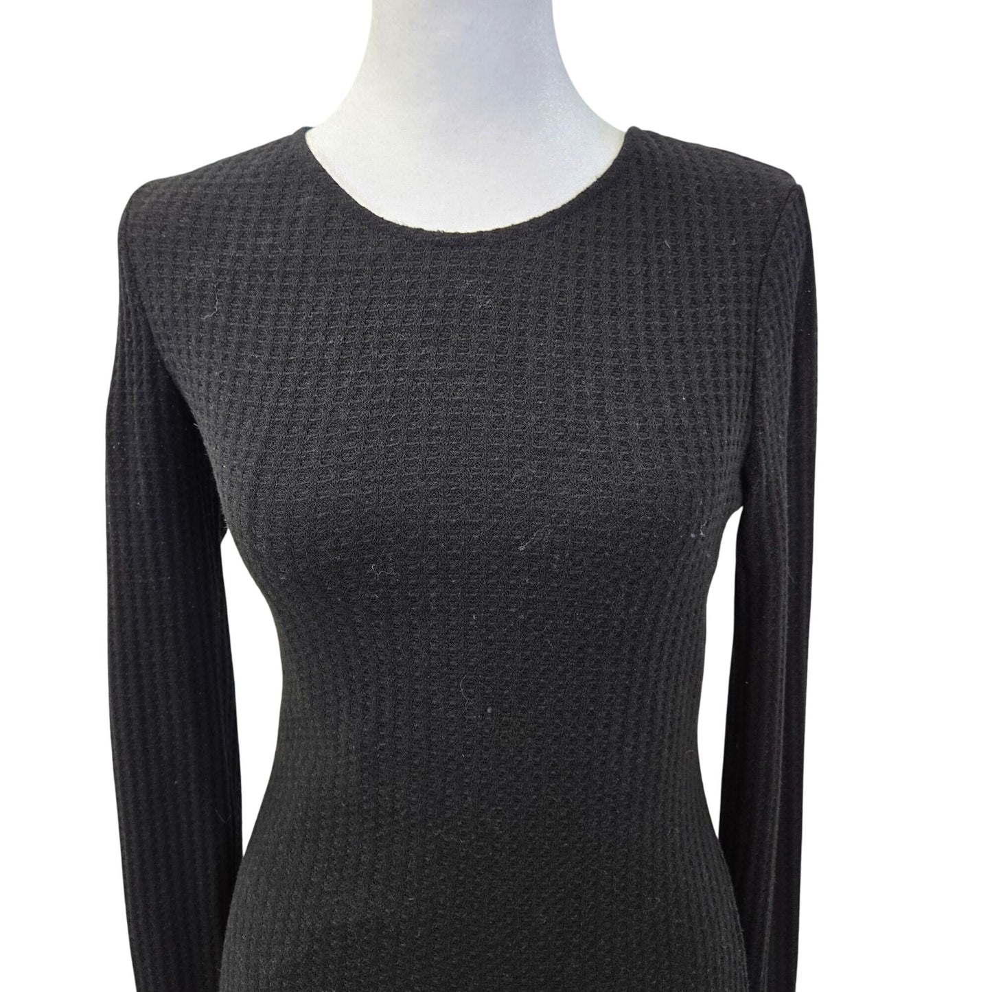 Bear Dance Waffle Knit Bodycon Midi Dress Size M/L