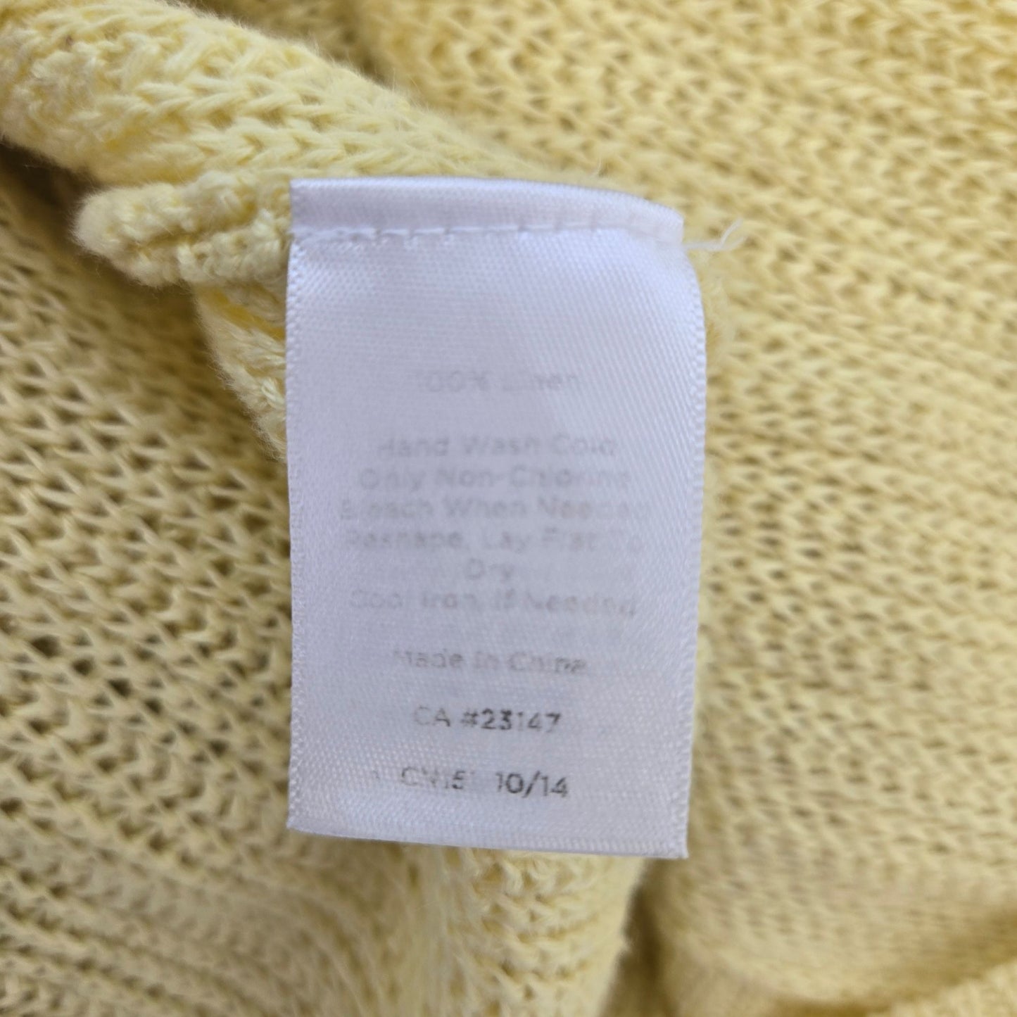 Talbots 100% Linen Longline Open Cardigan Sweater Size Large