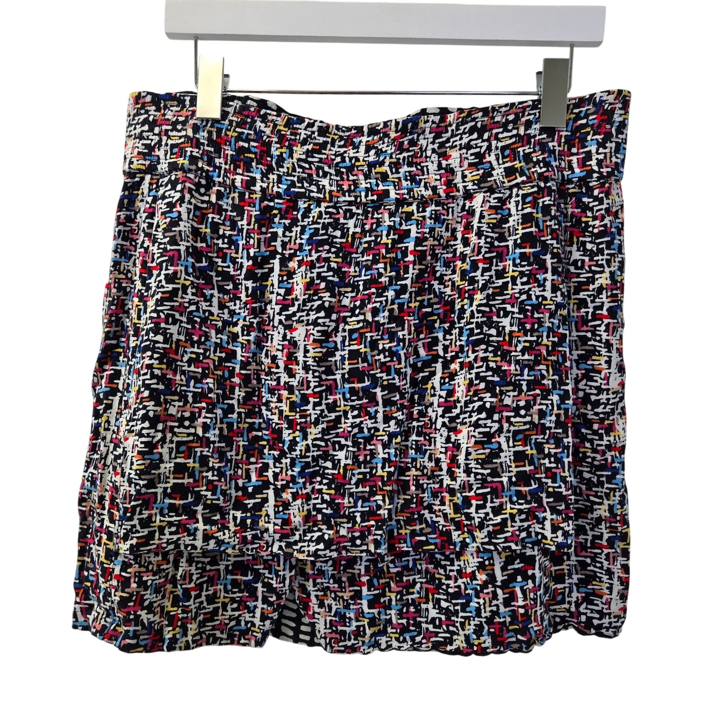 Cabi 100% Viscose Reversible Faux Wrap Graphic Print Mini Skirt Size Large (est)