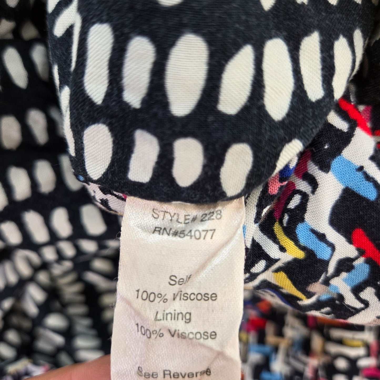 Cabi 100% Viscose Reversible Faux Wrap Graphic Print Mini Skirt Size Large (est)