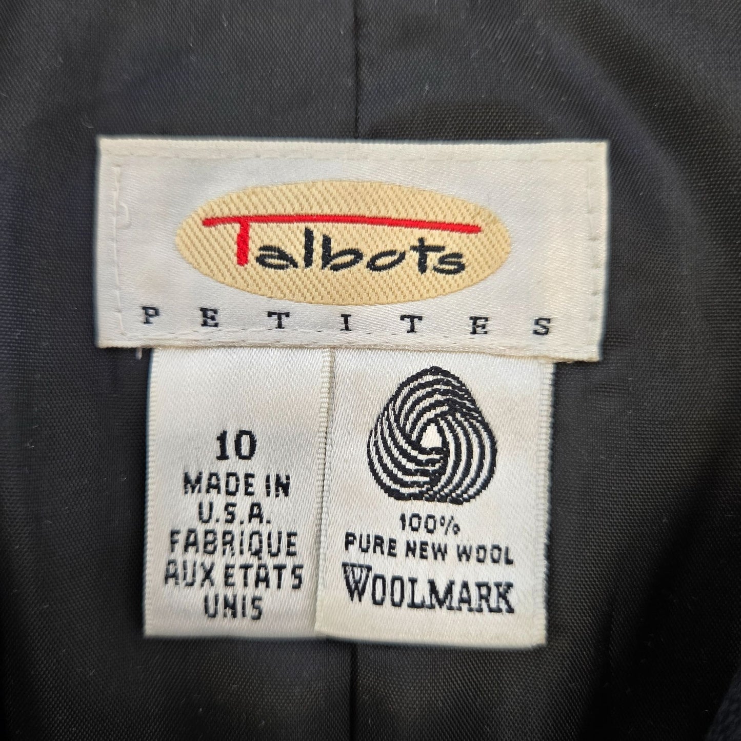 Talbots Petites 100% Wool Four Button Blazer Jacket Size 10P