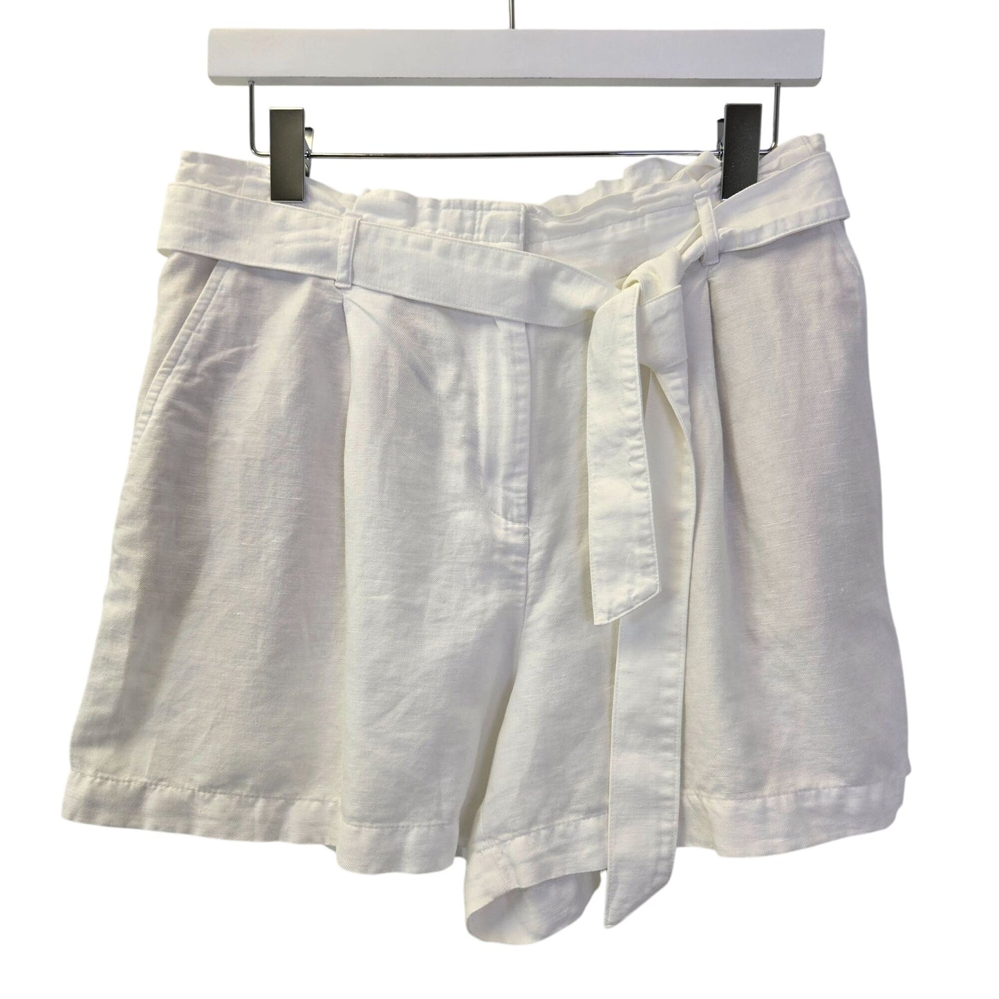 Loft Linen Blend Belted Shorts Size Medium
