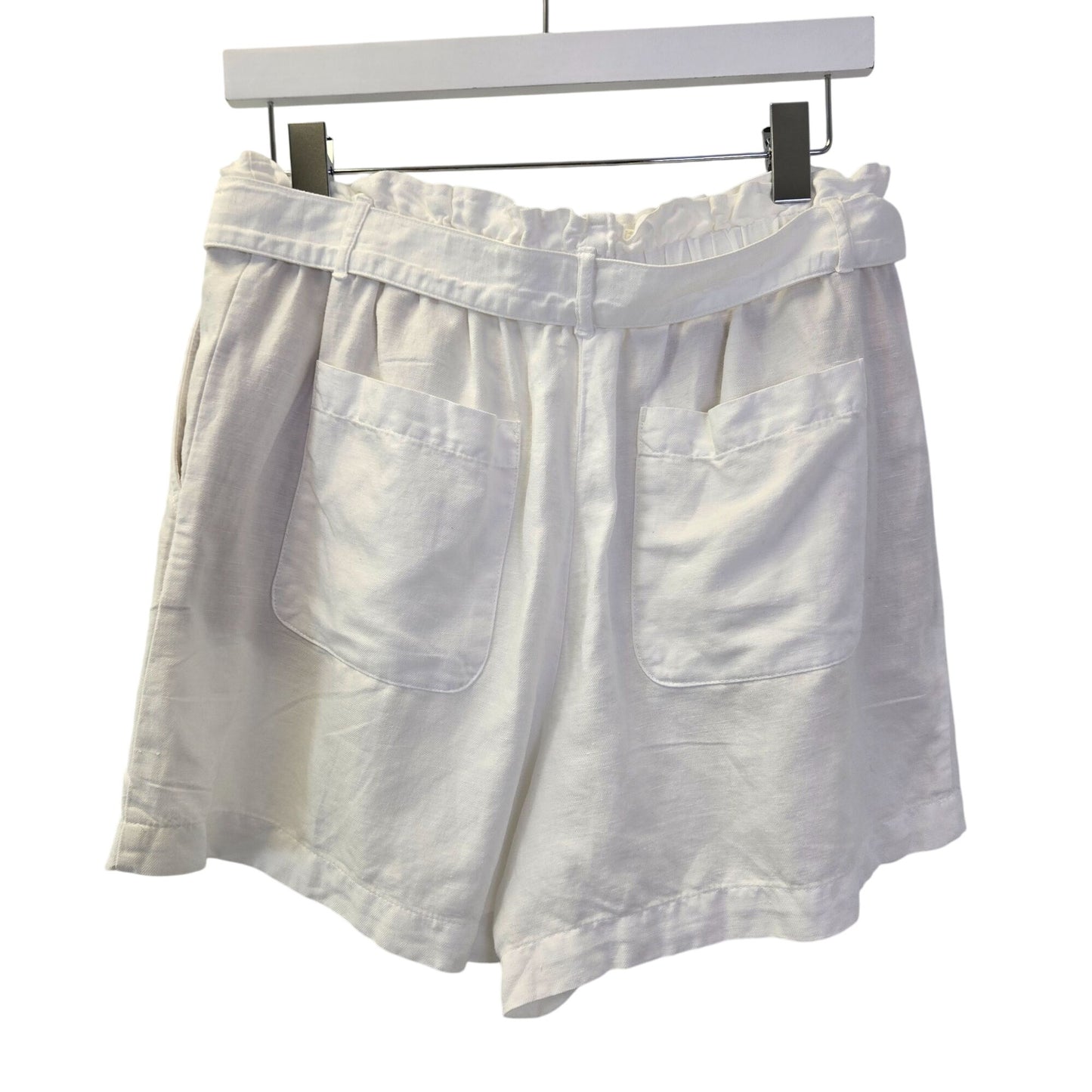 Loft Linen Blend Belted Shorts Size Medium