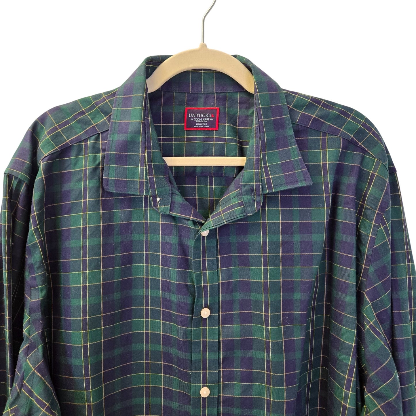 UNTUCKit Langon Tartan Plaid Wrinkle-Free Button Down Shirt Size XXXL