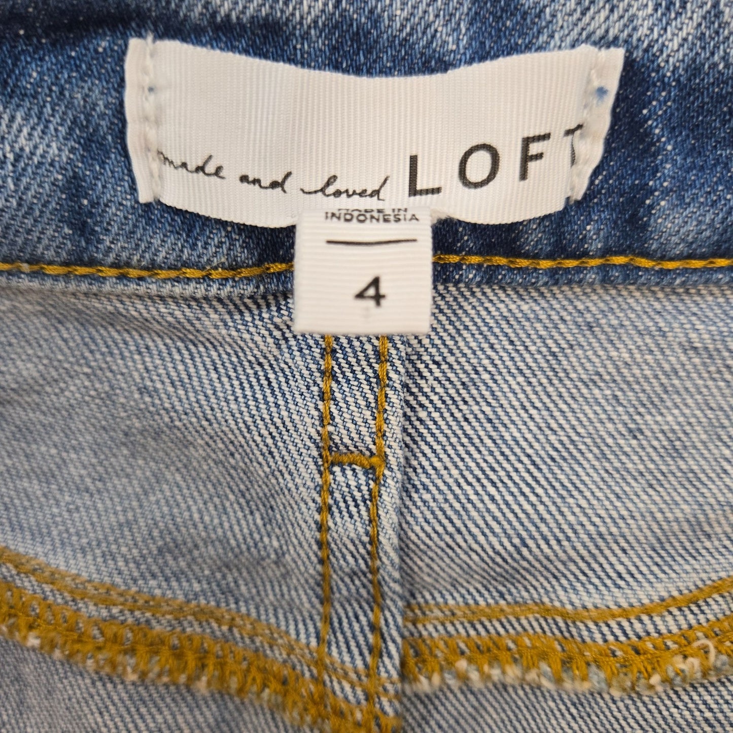Loft Denim Cut Off Mini Skirt Size 4