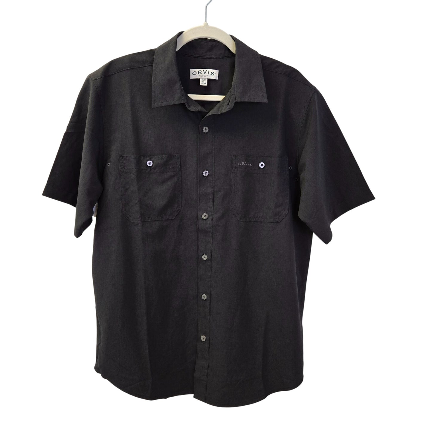 Orvis Tech Short Sleeve Button Down Work Shirt Size Medium