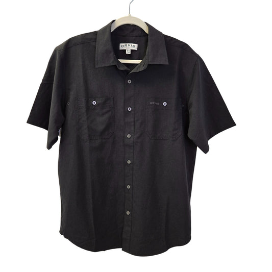 Orvis Tech Short Sleeve Button Down Work Shirt Size Medium