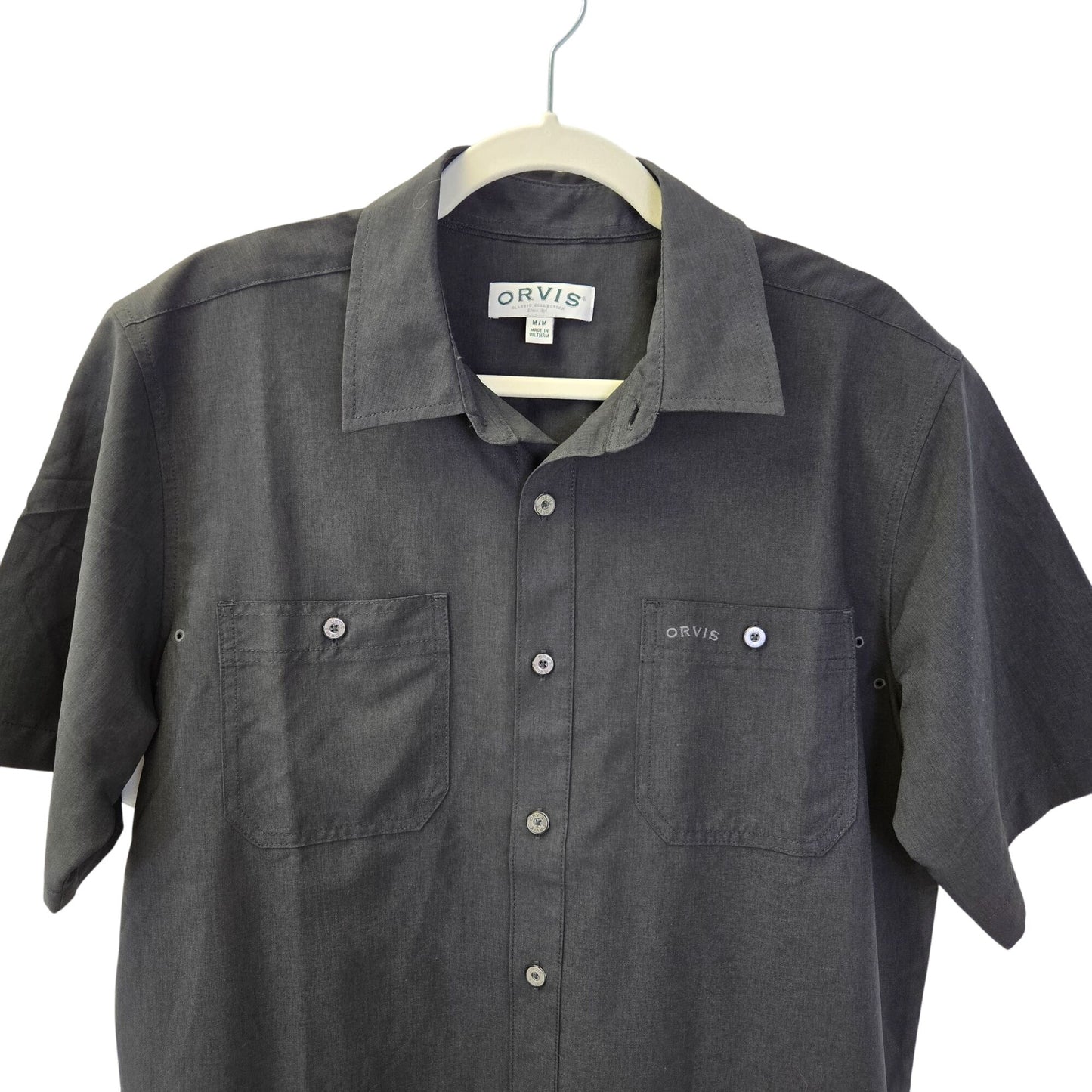Orvis Tech Short Sleeve Button Down Work Shirt Size Medium
