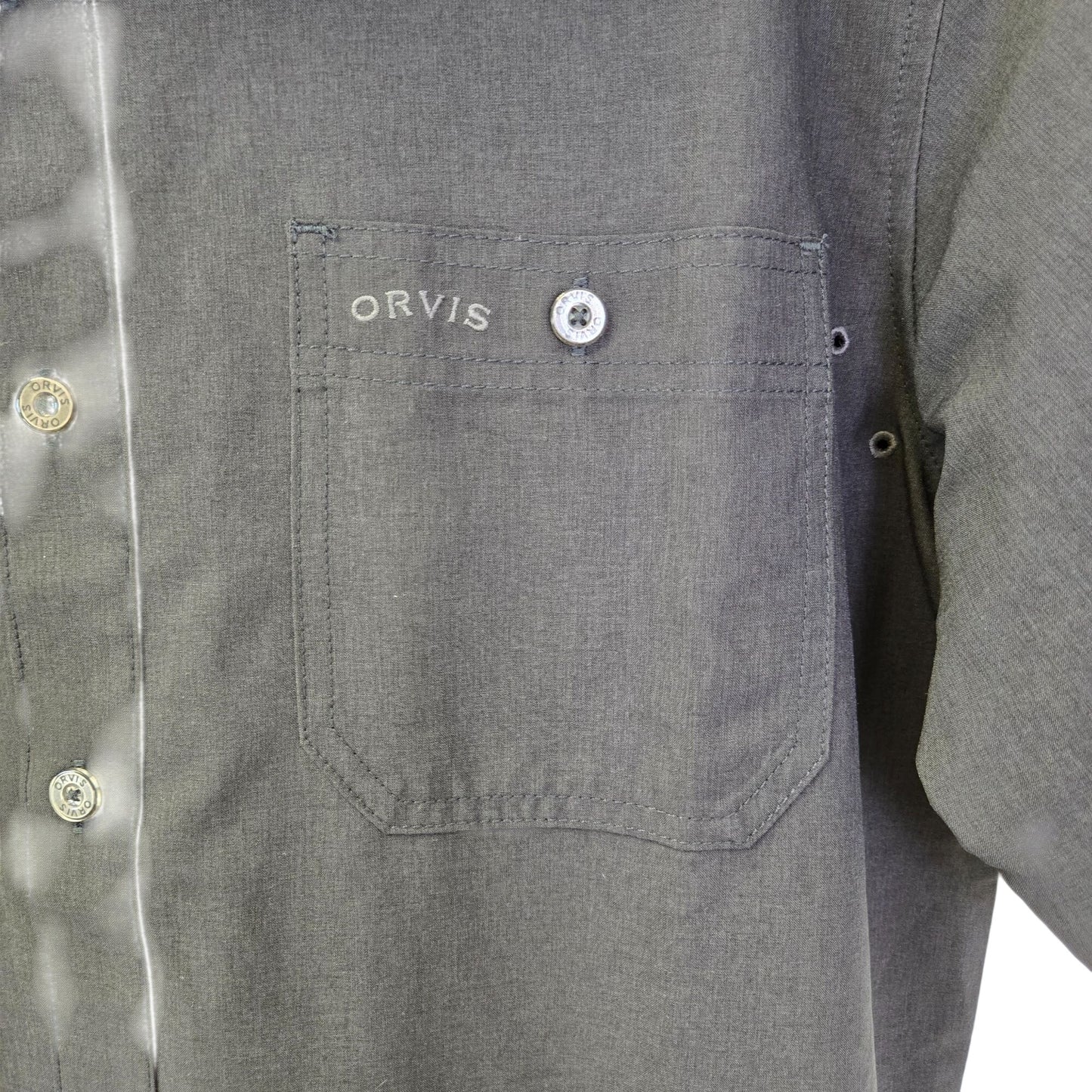 Orvis Tech Short Sleeve Button Down Work Shirt Size Medium