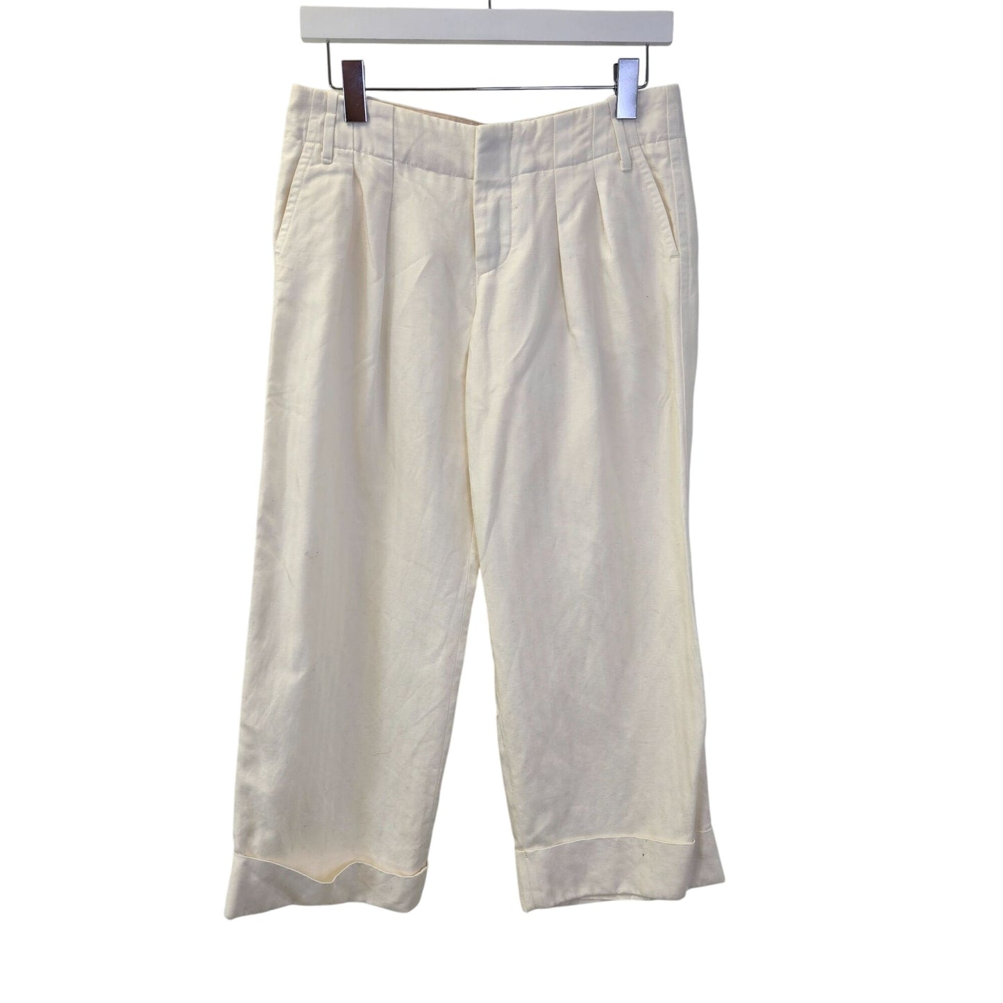 Banana Republic Linen Blend Wide Leg Crop Pants Size 2