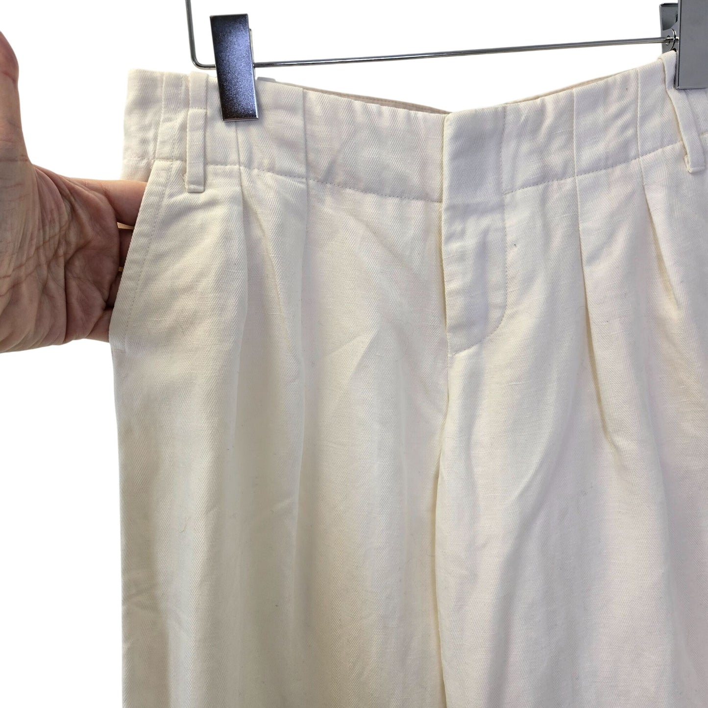 Banana Republic Linen Blend Wide Leg Crop Pants Size 2