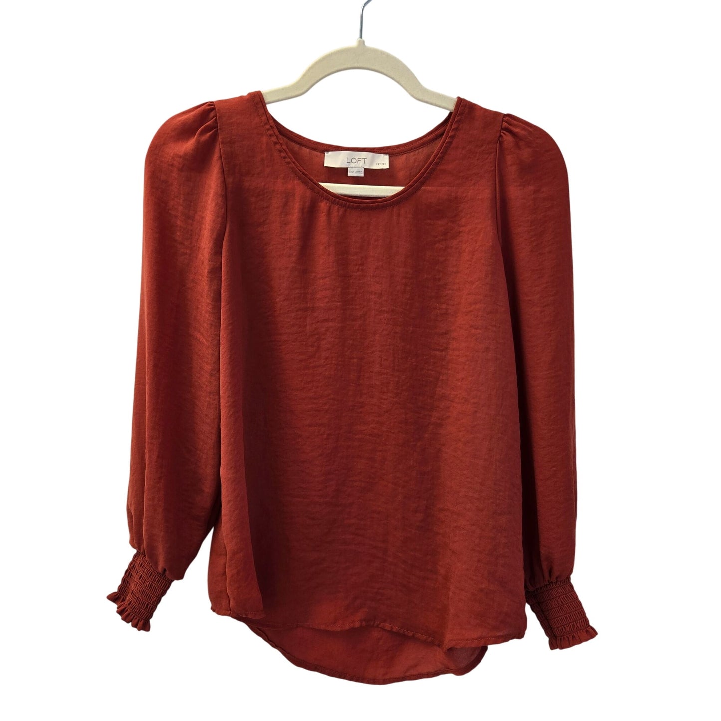 Loft Puff Sleeve Smocked Wrist Blouse Size XXS/XS Petite