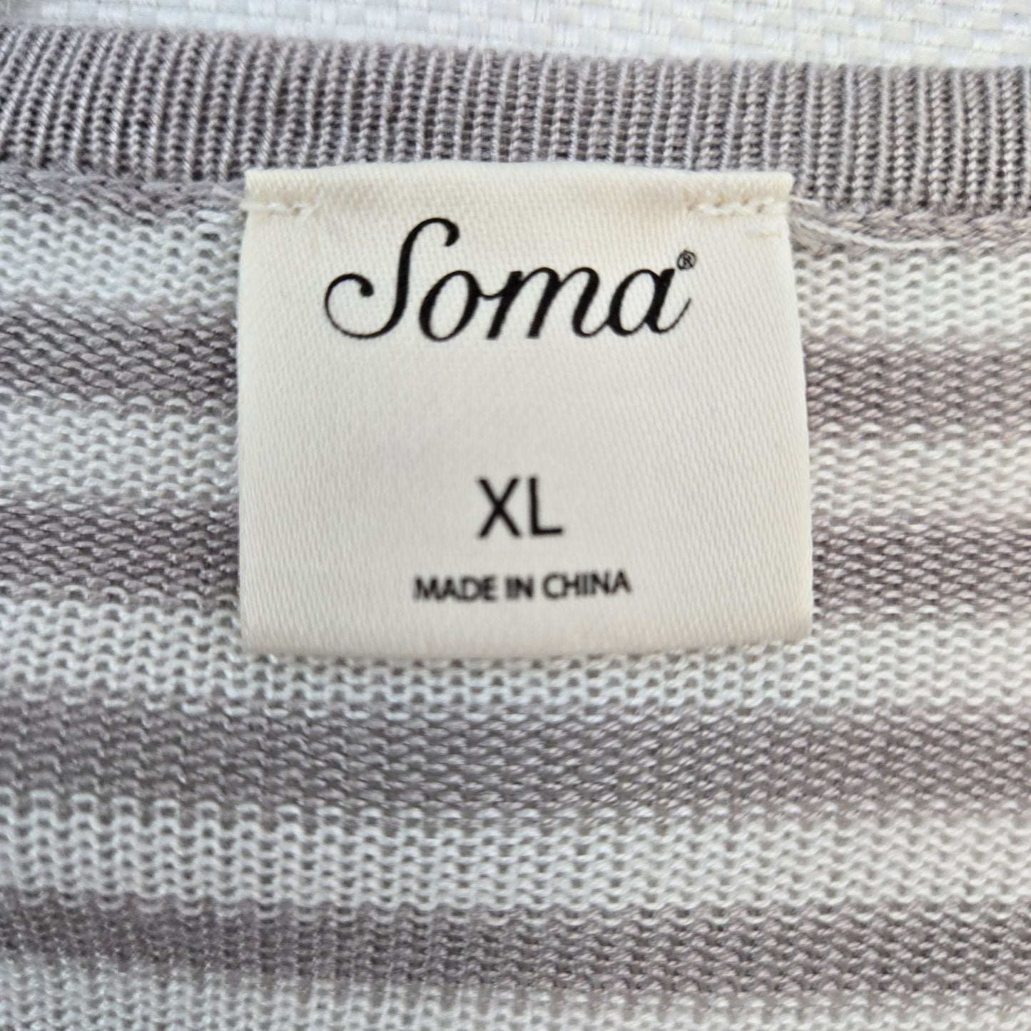 Soma 100% Rayon Stiped Open Longline Cardigan Sweater Size XL