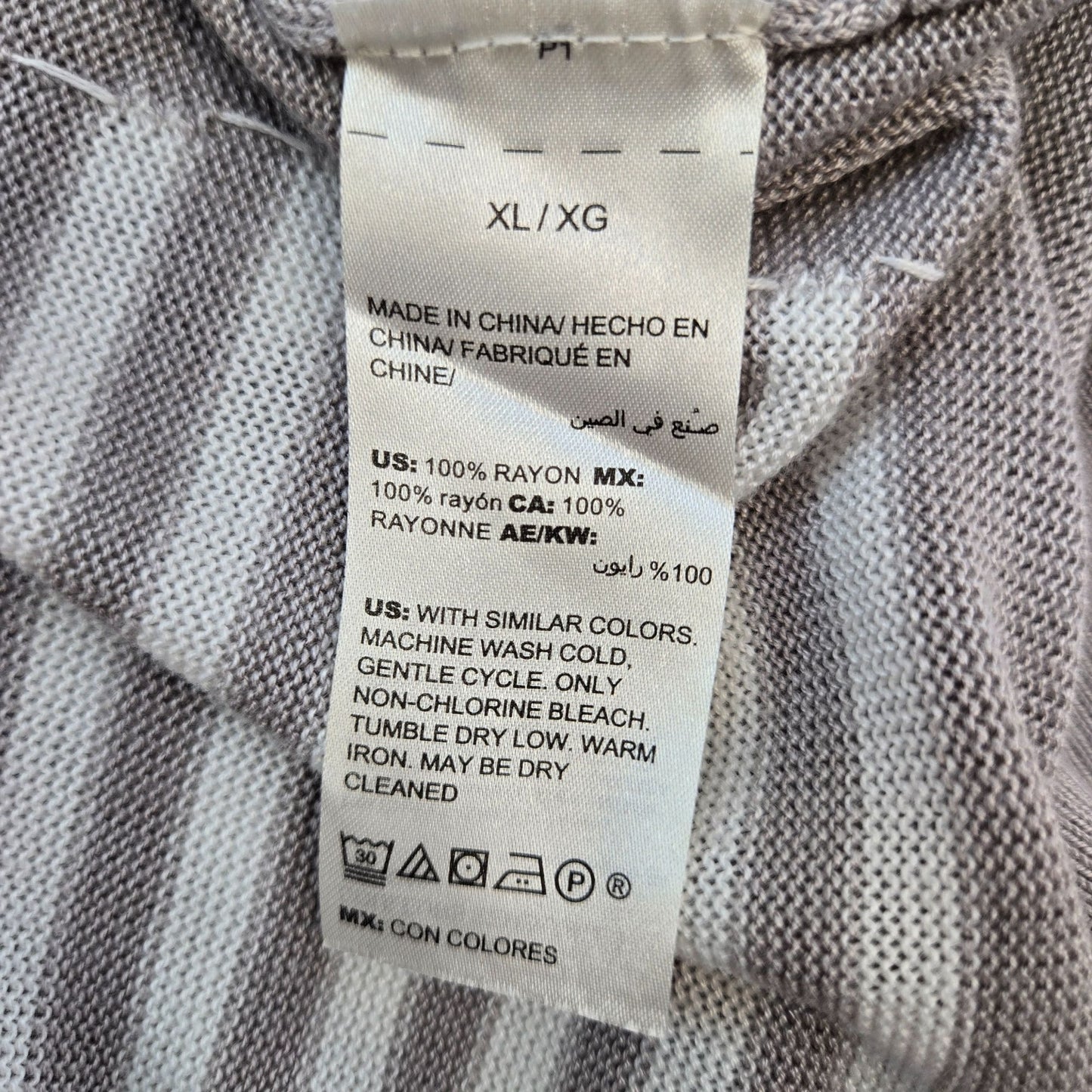 Soma 100% Rayon Stiped Open Longline Cardigan Sweater Size XL