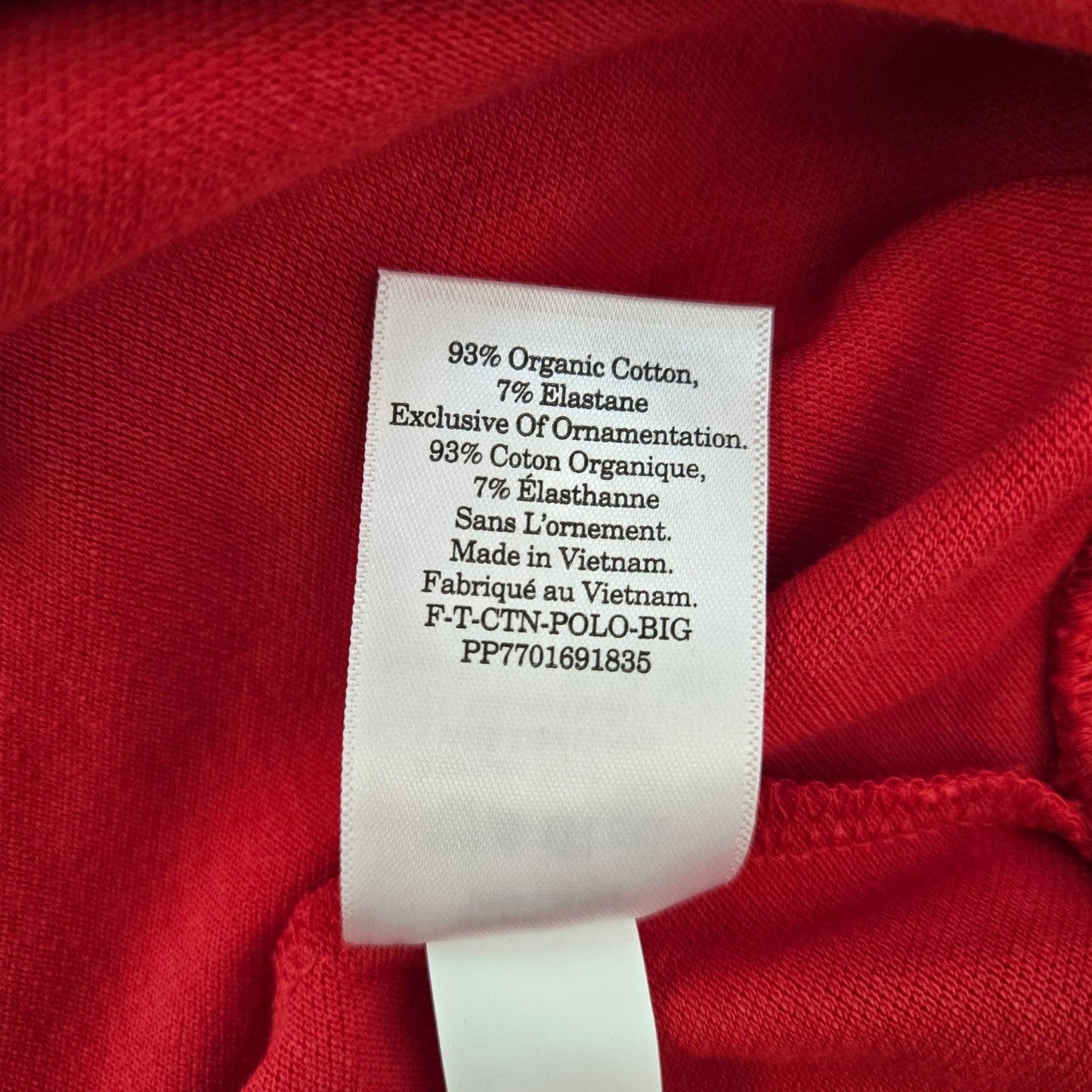 NWT Everlane Organic Cotton Polo Shirt in Big Red Size XS
