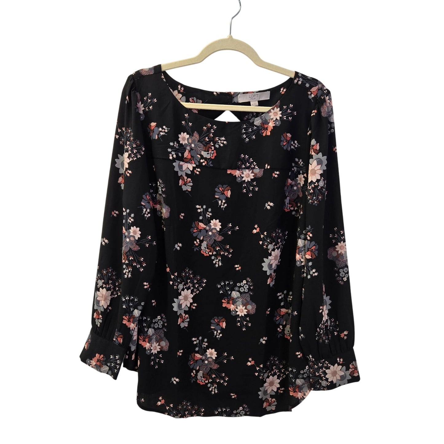 NWT Loft Plus Floral Long Sleeve Blouse Size 16