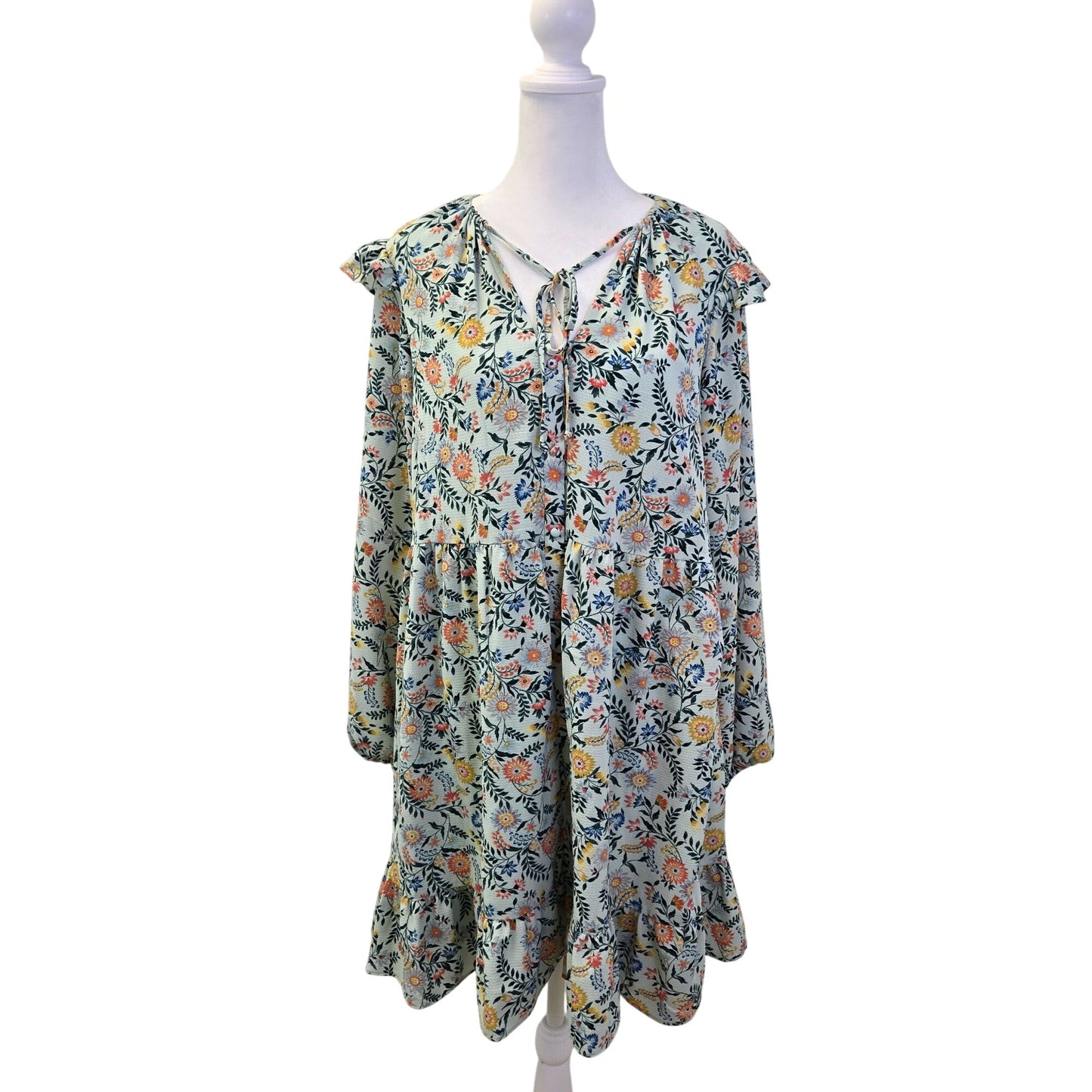 BCBGeneration Floral Tiered Hem Boho Dress Size 8