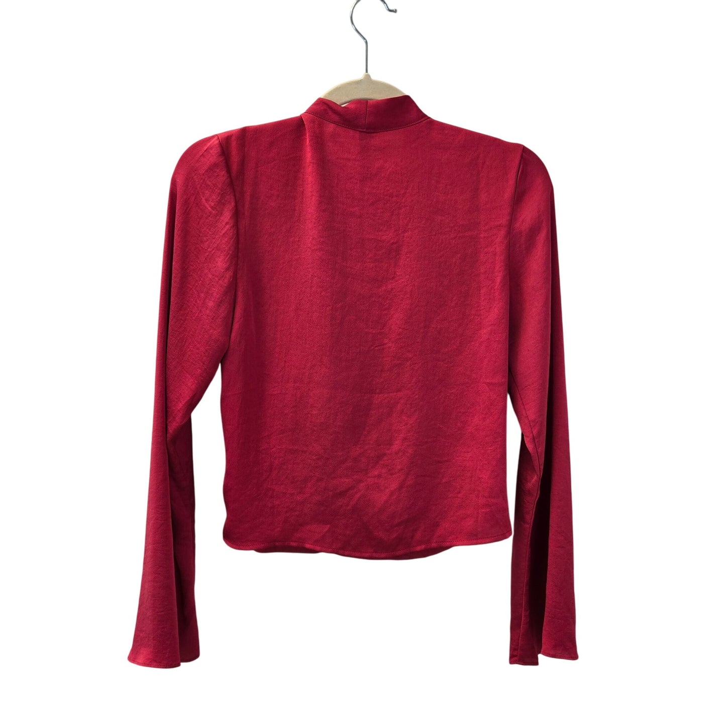 MNG Mango Silky Bell Sleeve Wrap Blouse Size 2