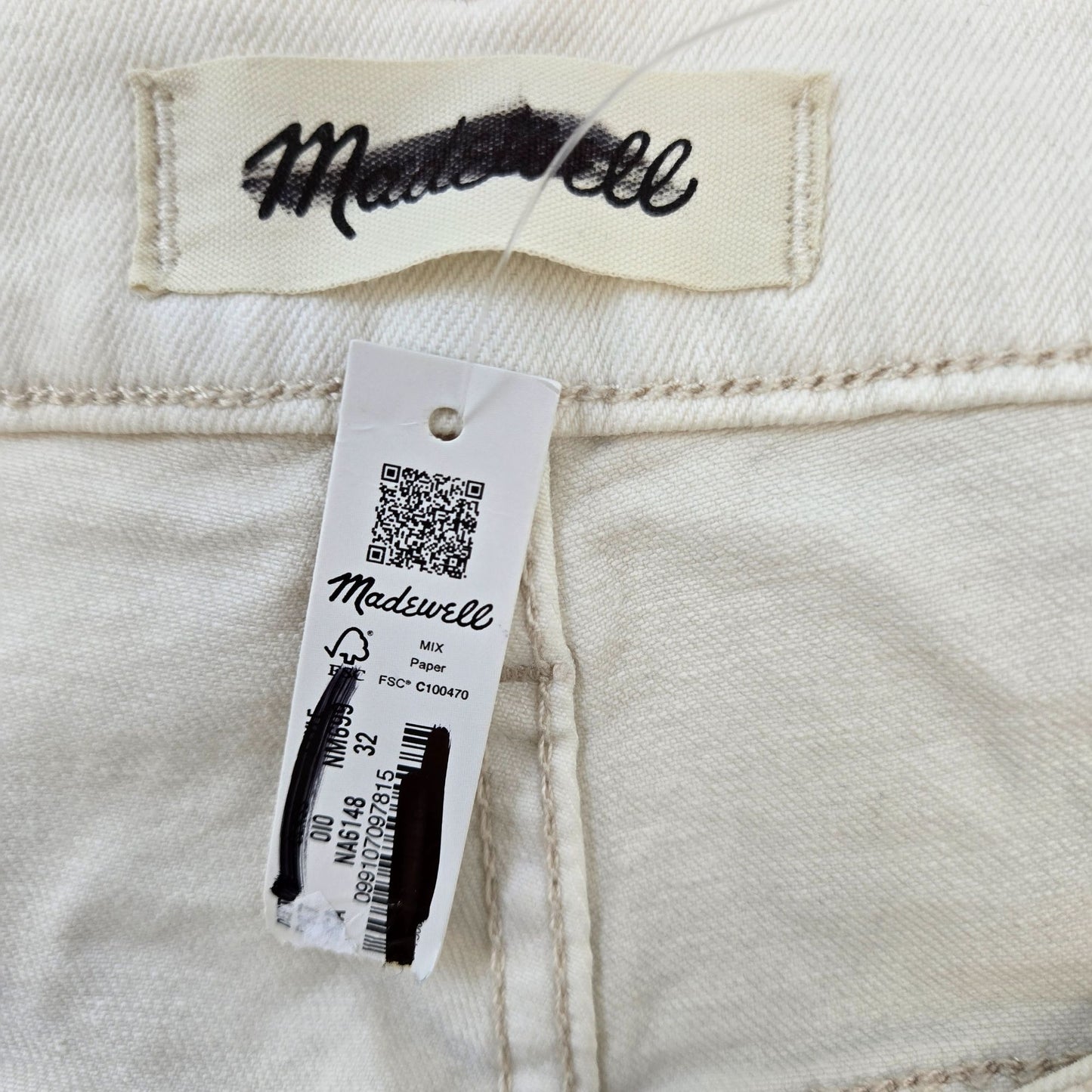 NWT Madewell The Perfect Vintage Wide Leg Patch Pocket Jeans Size 32