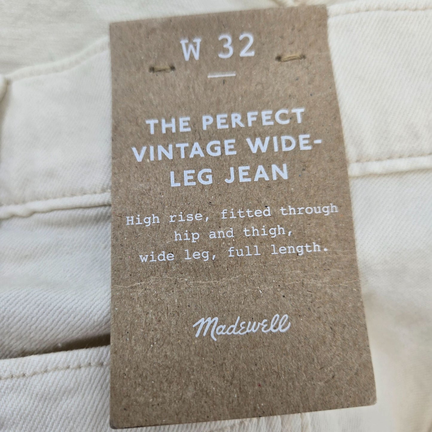 NWT Madewell The Perfect Vintage Wide Leg Patch Pocket Jeans Size 32