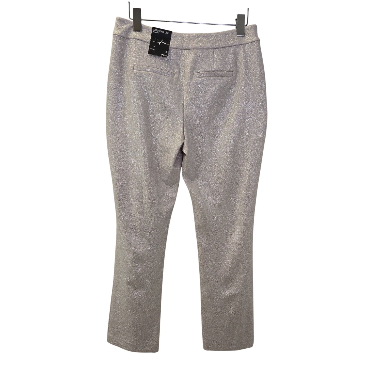 NWT INC International Concepts Glam Refresh Straight Leg Glitter Pants Size 2