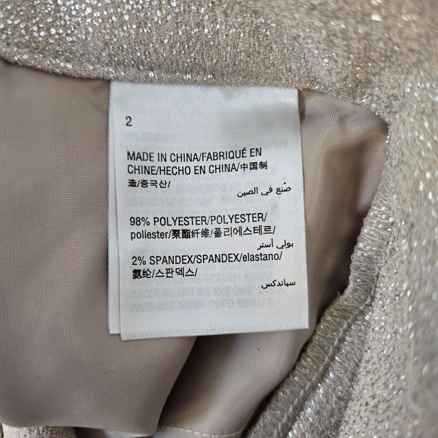 NWT INC International Concepts Glam Refresh Straight Leg Glitter Pants Size 2