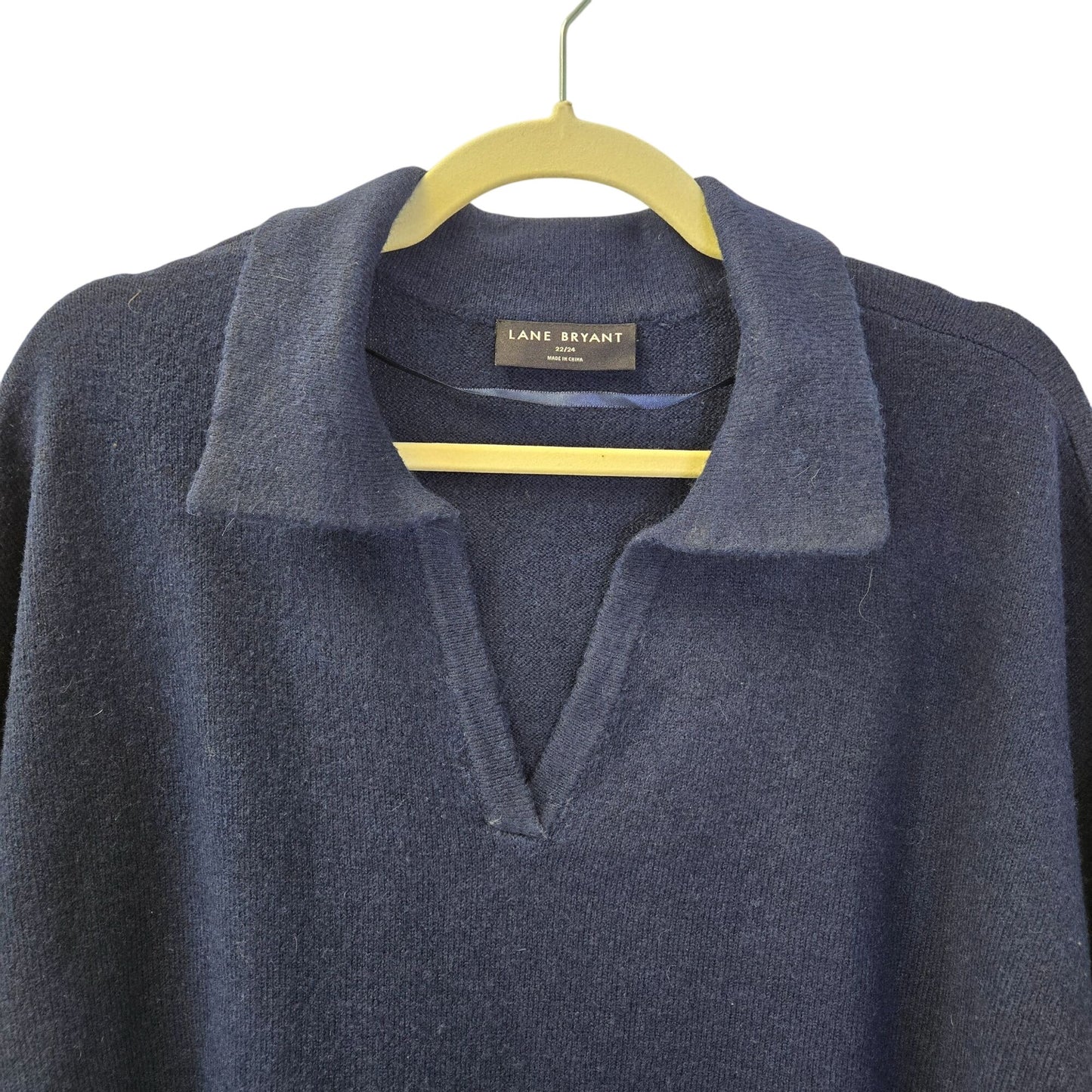 Lane Bryant Wool Blend Color Block Sleeve V-Neck Sweater Size 22/24