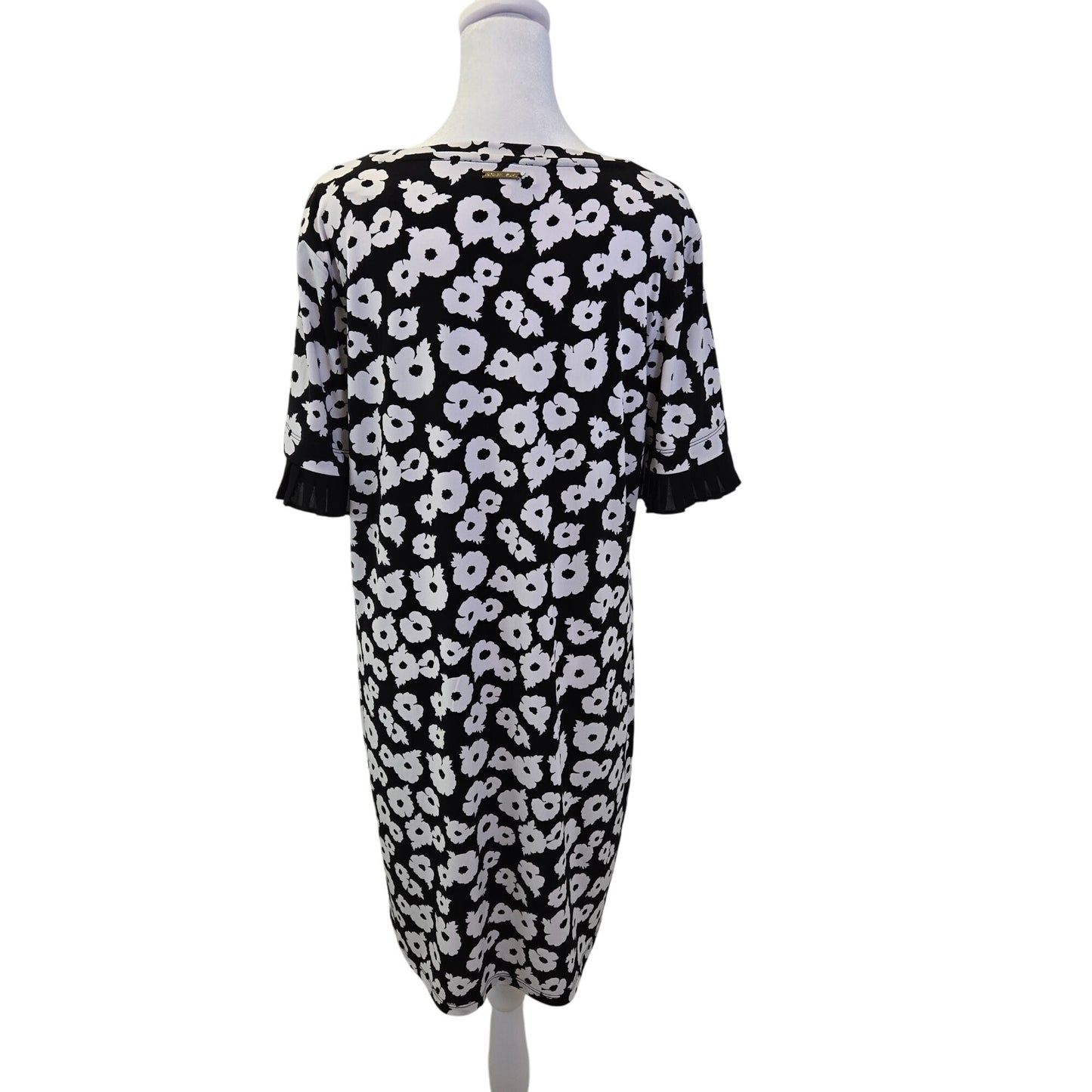 Michael Michael Kors Floral Pleat Sleeve Shift Dress Size Large