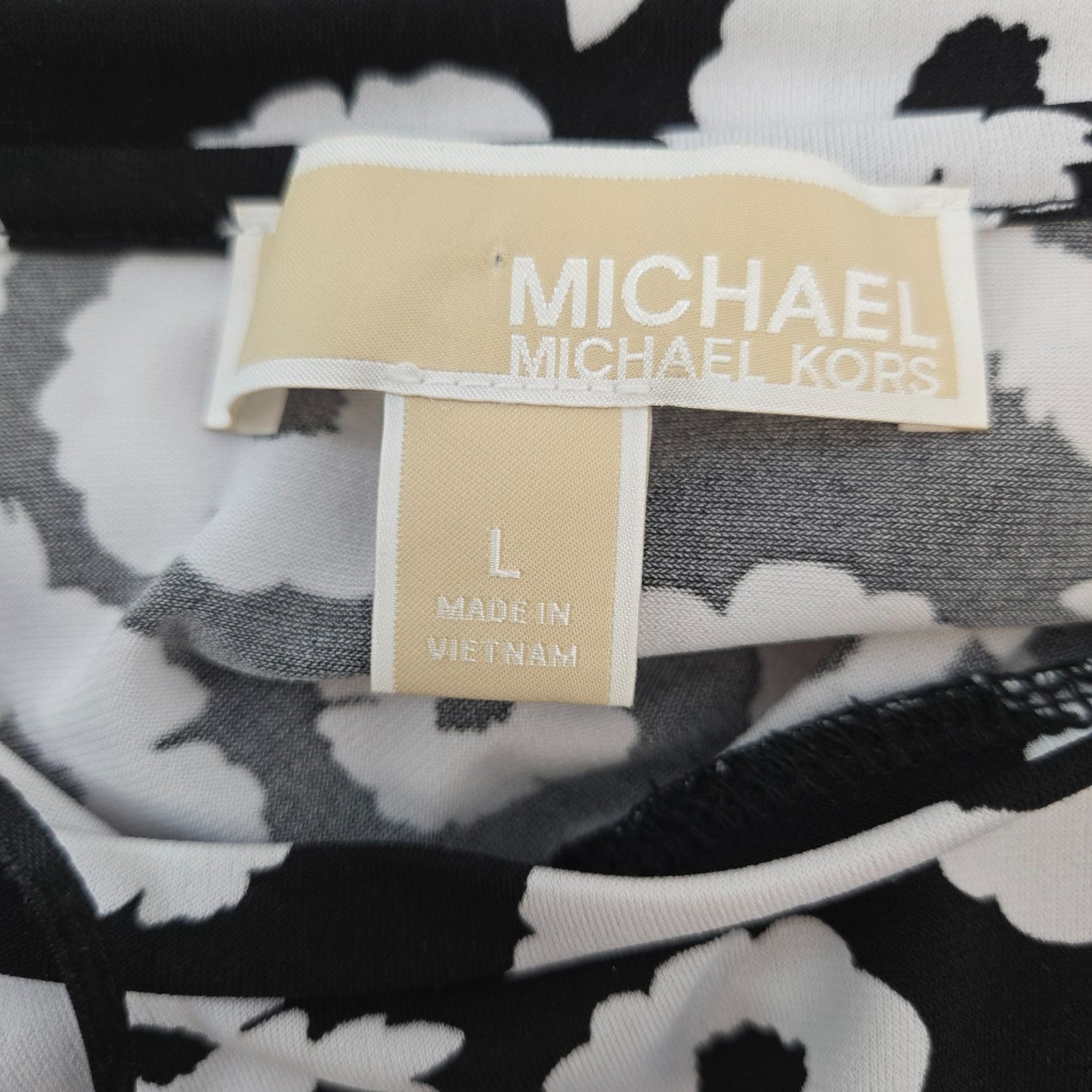 Michael Michael Kors Floral Pleat Sleeve Shift Dress Size Large
