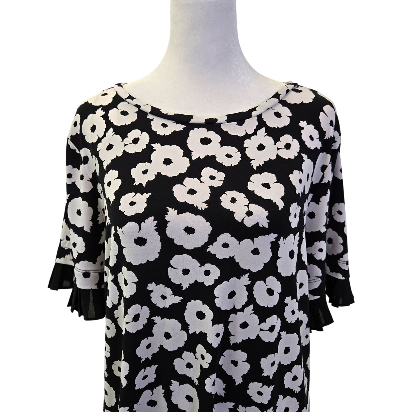 Michael Michael Kors Floral Pleat Sleeve Shift Dress Size Large